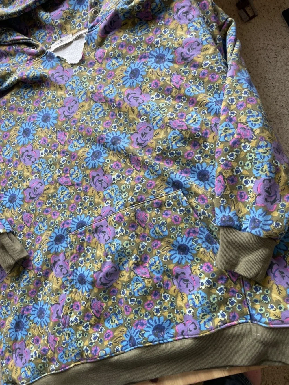 Natural Life Bohemian Oversized Floral Hoodie - Picture 12 of 14